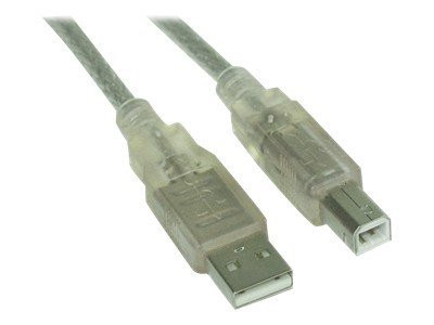 InLine® USB 2.0 Kabel, A an B, transparent, 7m