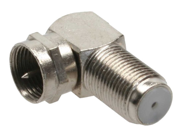 InLineÂ® F-Winkeladapter, F-Stecker / F-Buchse, Metall