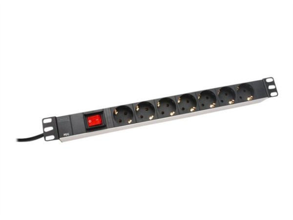 Steckerleiste DIGITUS 1HE 7fach, Schalter, Alu, f?r 10