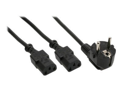 InLine® Netz-Y-Kabel, 1x Schutzkontaktstecker zu 2x