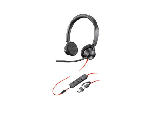 HP Poly Blackwire 3325M USB-C Stereo-Headset + 3,5