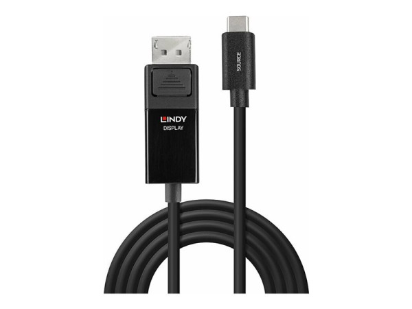 Lindy KB USB-C-DP St-St 8K60 HDR bk 2,0m 43342