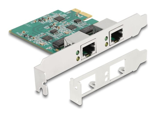 DeLOCK 2x 2.5G LAN-Adapter, RJ-45, PCIe 2.1 x1, RTL8125
