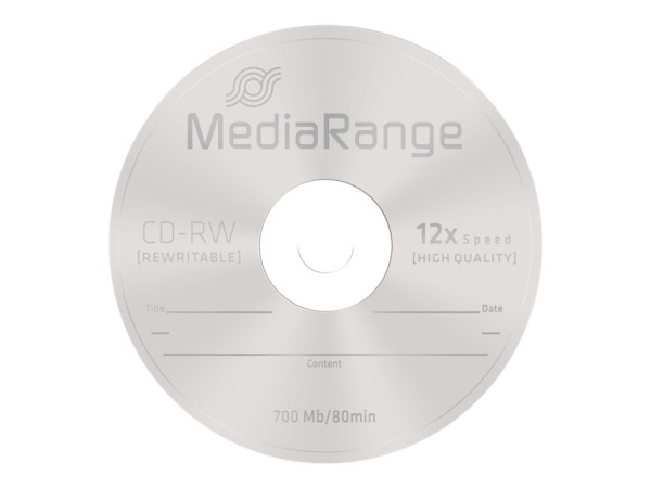 CD-RW MediaRange 700MB 10pcs Spindel 12x