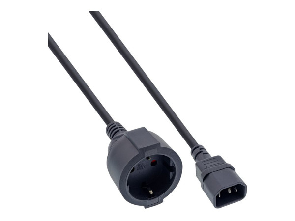 InLine® Netz Adapter Kabel, Kaltgeräte C14 auf Schuko f. USV