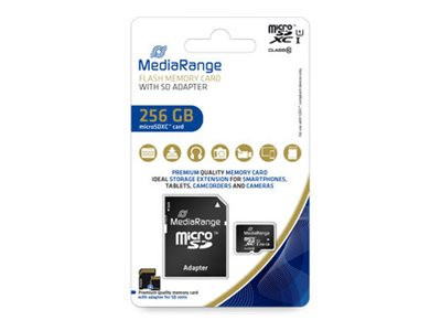 MediaRange 256 GB microSDXC (schwarz, Class 10)