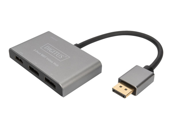 Digitus 3-Port MST Video Hub (grau/schwarz, 1x HDMI, 2
