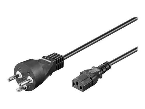 Goobay NK 123 S-200 II Dänemark 2m SCHWARZ Netzkabel Dä