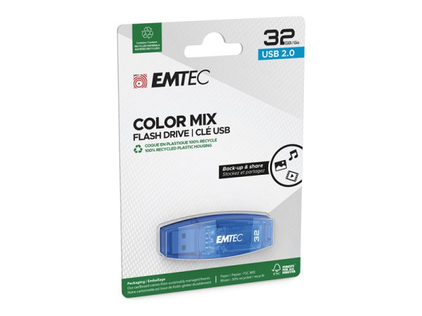 USB-Stick 32GB EMTEC C410 Color Mix USB 2.0 blue