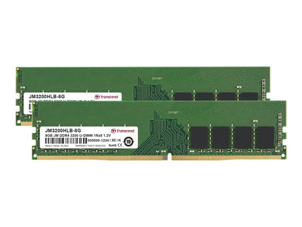 Transcend DIMM 16 GB DDR4-3200 (grÃâÂ¼n, JM3200HLB-16GK,