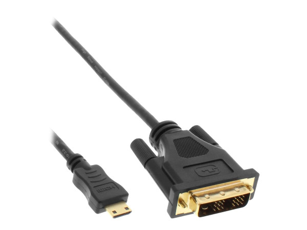 InLine? Mini-HDMI zu DVI Kabel, HDMI Stecker C zu DVI 18+1,