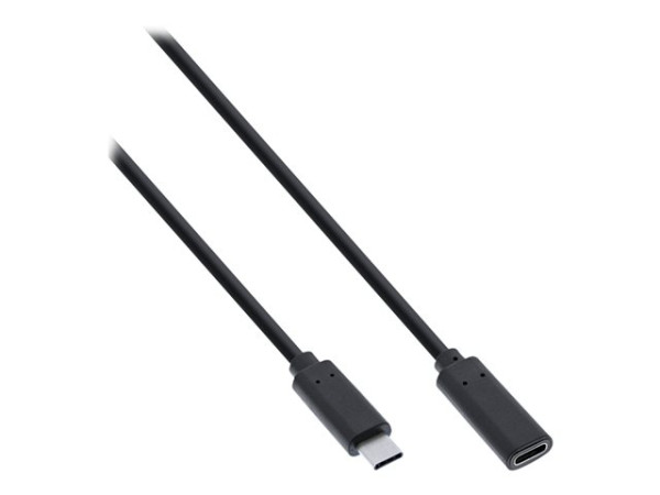 InLine USB 3.2 Kabel, USB Typ-C Verlängerung, schwarz, 0,5m