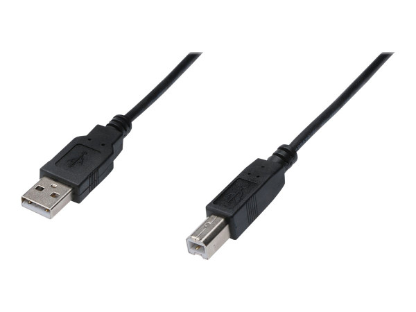 USB-Kabel USB2.0 Typ A -> Typ B St/St 3,00m schwarz