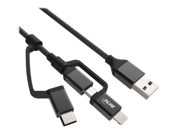 InLine 3-in1 USB Kabel, Micro-USB, Lightning, USB Typ-C, sc