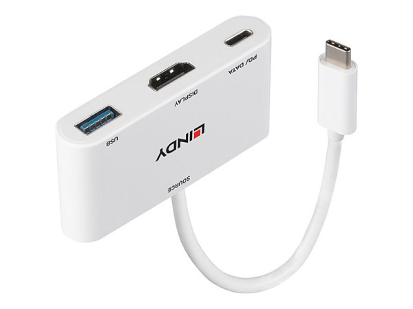 Lindy LIN USB 3.1 Typ C auf HDMI Konverter 43340 weiß,