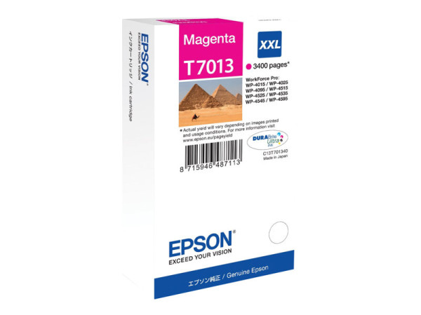 Epson C13T70134010|T7013 Tintenpatrone magenta, 3.400