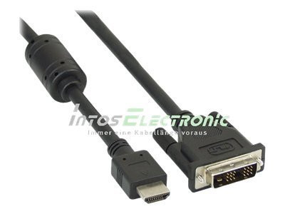 InLine HDMI-DVI Adapterkabel, schwarz, 1,8m