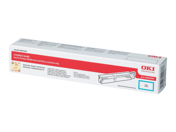 OKI 43459331 Toner cyan, 2.500 Seiten/5% für C 3300/3300