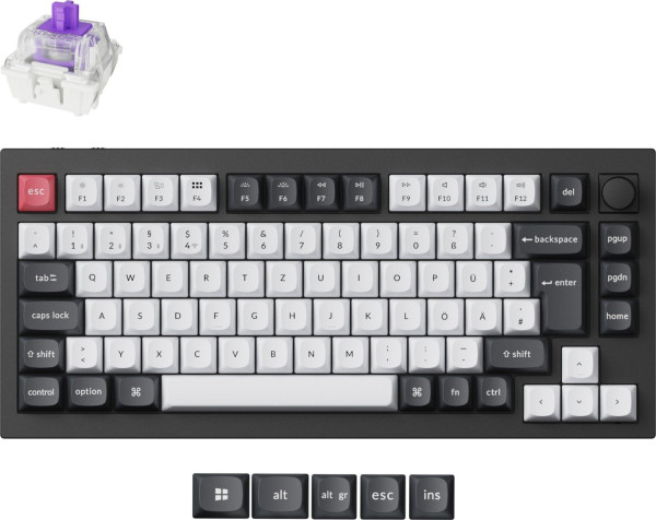 Keychron Q1 HE (schwarz/weiß, DE-Layout, Gateron