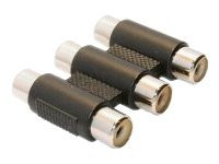 InLineÂ® Audio/Video Adapter, 3x Cinch Buchse auf 3x Cinch