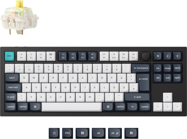 Keychron Q3 Max (schwarz/mehrfarbig, DE-Layout, Gateron