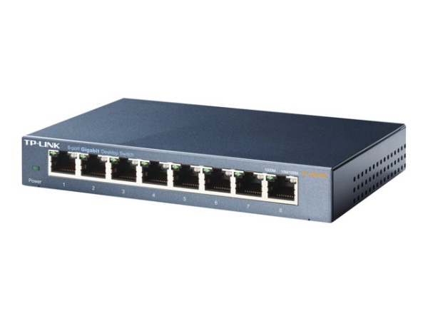 NW Switch 10/100/1000MBit 8Port TP-LINK TL-SG108 Metallgeh.