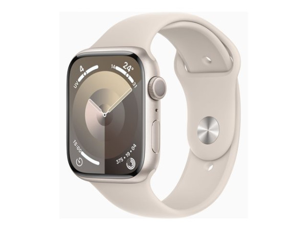 Apple Watch Series 9 (silber/hellbeige, Aluminium, 45 mm,