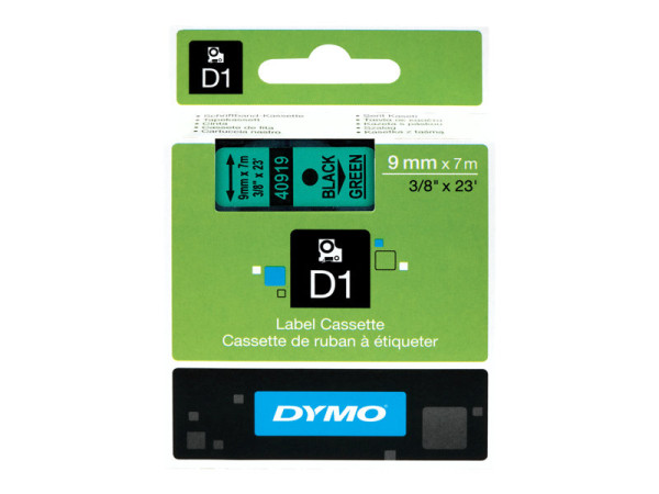 Dymo D1-Standardetikett 40919, Schriftband 9 mm, schwarz