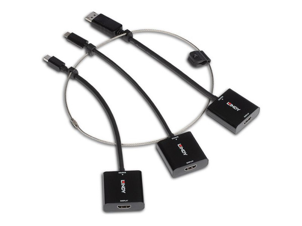Lindy Lin Konv.-Satz USB-C+MiniDP+DP>HDMI 18G | 38304