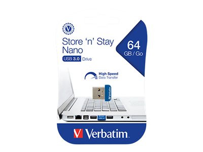 Verbatim NANO USB Drive 64 GB schwarz 64 GB Lesen: 80 MB/s,