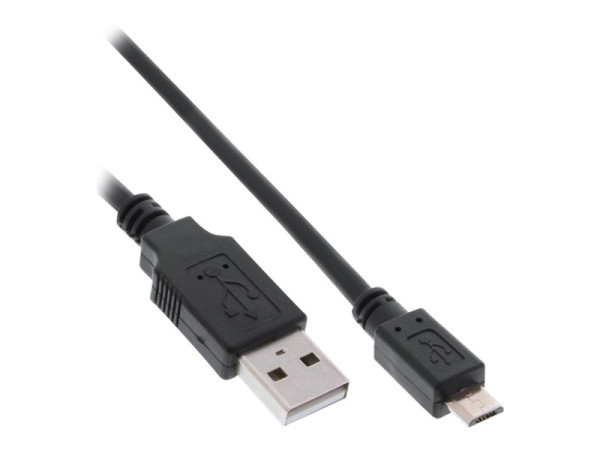 InLine Micro-USB 2.0 Schnellladekabel, Micro-B schwarz, 1,0m