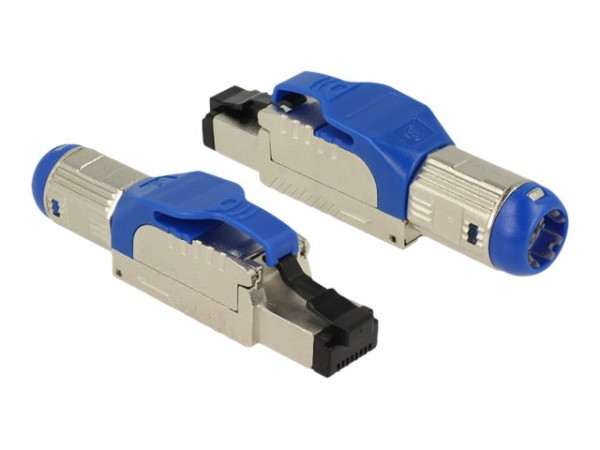 DeLOCK RJ45 feldkonfek. Cat.8 Metall blau