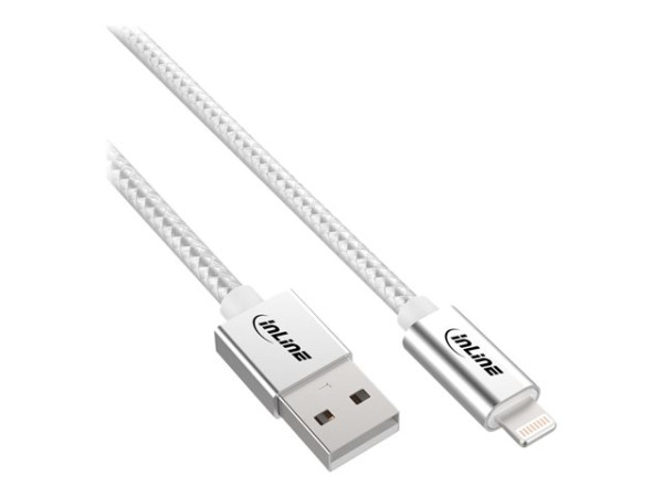 InLine Lightning USB Kabel, für iPad, iPhone, 2m silber