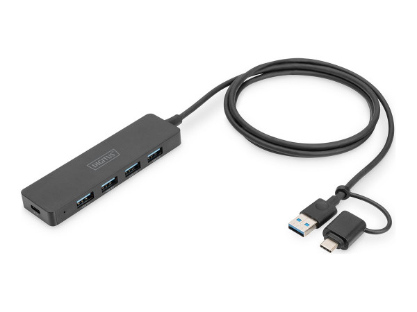 Digitus USB 3.0 Hub 4-Port Slim Line (schwarz)