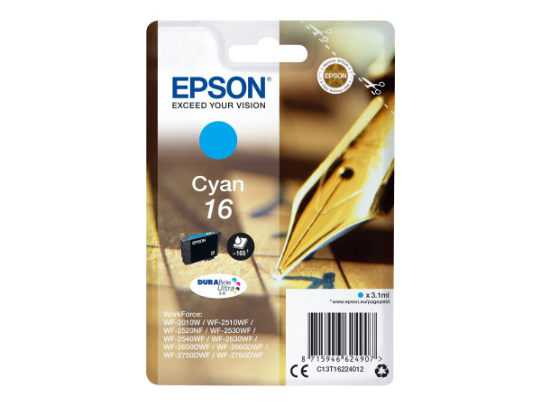 Epson Tinte CY C13T16224012 DURABrite Tinte