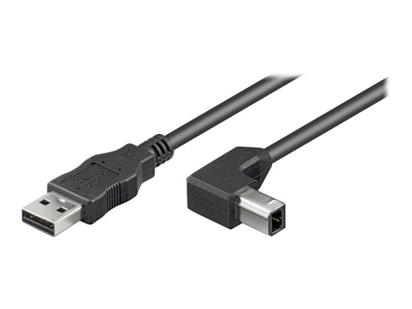 Kabel USB St."A"=>St."B" 1,0m schwarz , gewinkelt