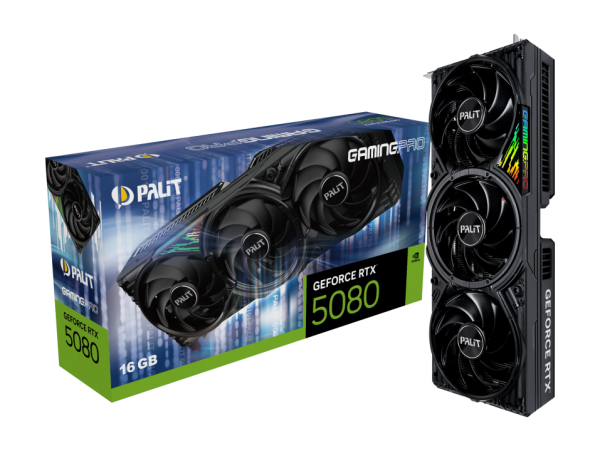 Palit RTX 5080 GamingPro - 16GB GDDR7, HDMI, 3x DP