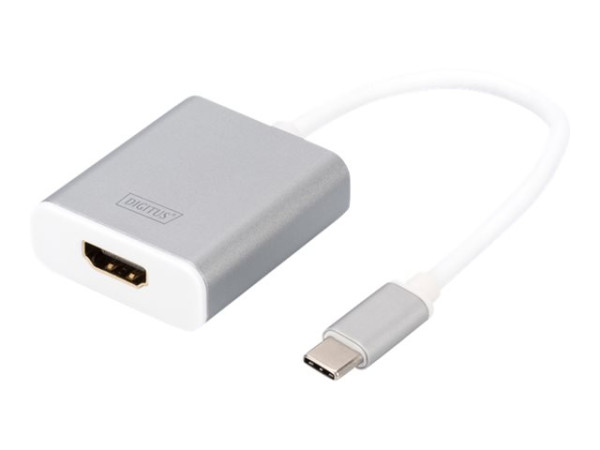 Digitus USB-C -> HDMI Adapter 4K, weiß, Metallgehäuse