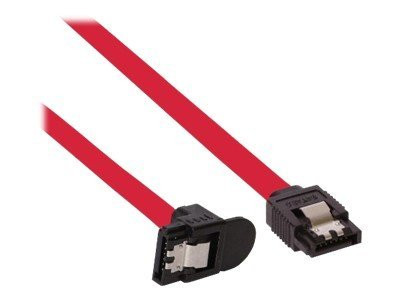 InLine® SATA 6Gb/s Kabel, mit Lasche, gewinkelt, 0,3m