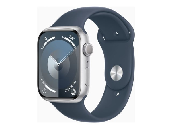 Apple Watch Series 9 (silber/blau, Aluminium, 45 mm,