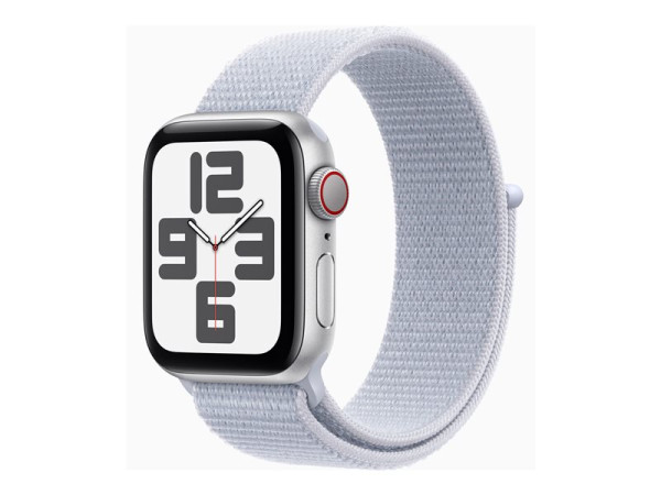 Apple Watch SE (silber, Aluminium, 40 mm, Sport Loop blaue