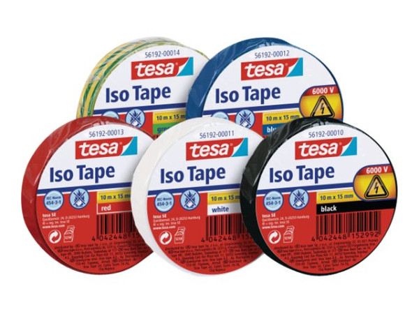 tesa Isolierklebeband, 10m x 15mm, rot