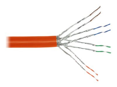 Inline Duplex Verlegekabel Cat.7a S/FTP (PiMF), 100m, orange