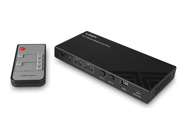 Lindy 2x2 8K60 Matrix HDMI Switch (schwarz, EDID