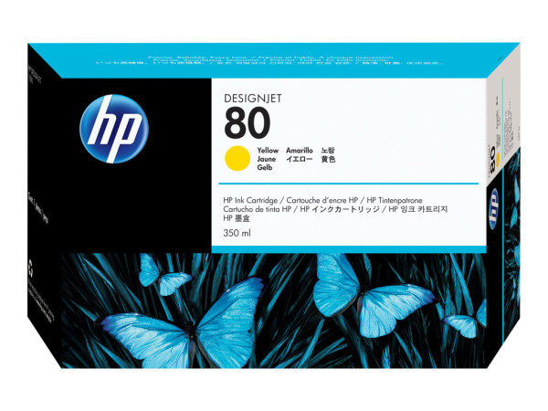 HP C4848A|80 Tintenpatrone gelb High-Capacity, Inhalt 350