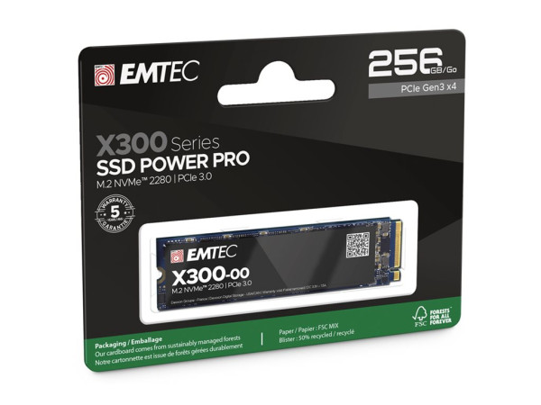 Emtec SSD 256GB 1.5G/1.7G X300 PCIe M.2 ETC M.2 2280,