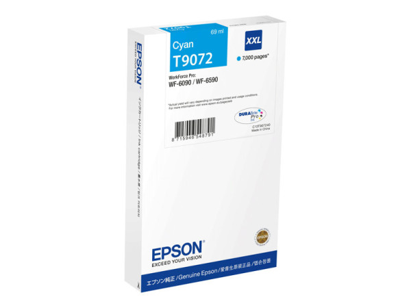 Epson T9072 cyan - Tintenpatrone Original - 69 ml