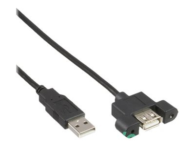 InLine® USB 2.0 Anschlusskabel, Stecker A auf Einbaubuchse