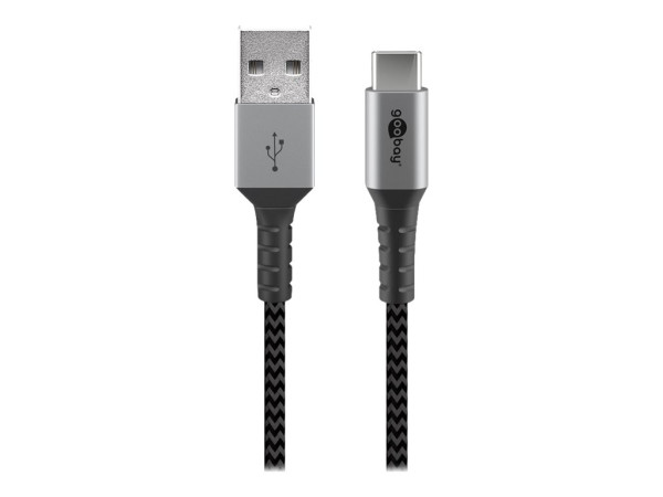 Goobay goobay Kabel USB-C/A 2.0 textil gy/sr 2m | 49297