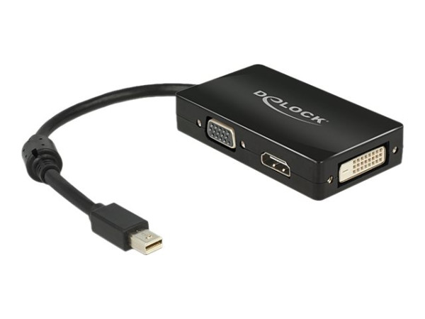 DeLOCK Adapter MiniDisplayport > VGA/HDMI/DVI schwarz